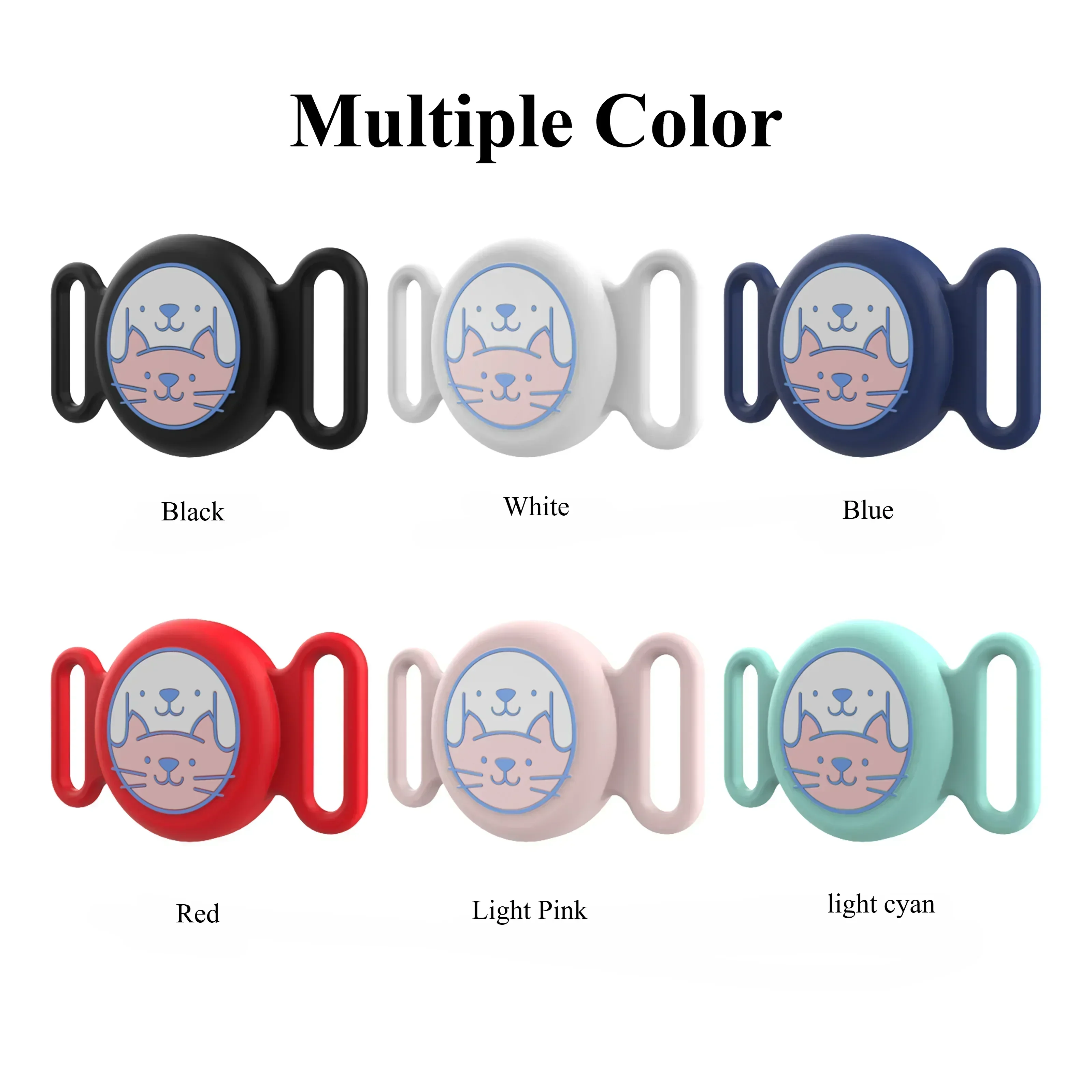 For Apple Airtag Waterproof Silicone Case Pet Collar Anti-loss Cat Dog Locator Colorful Apple GPS Tracker Protection Soft Sleeve