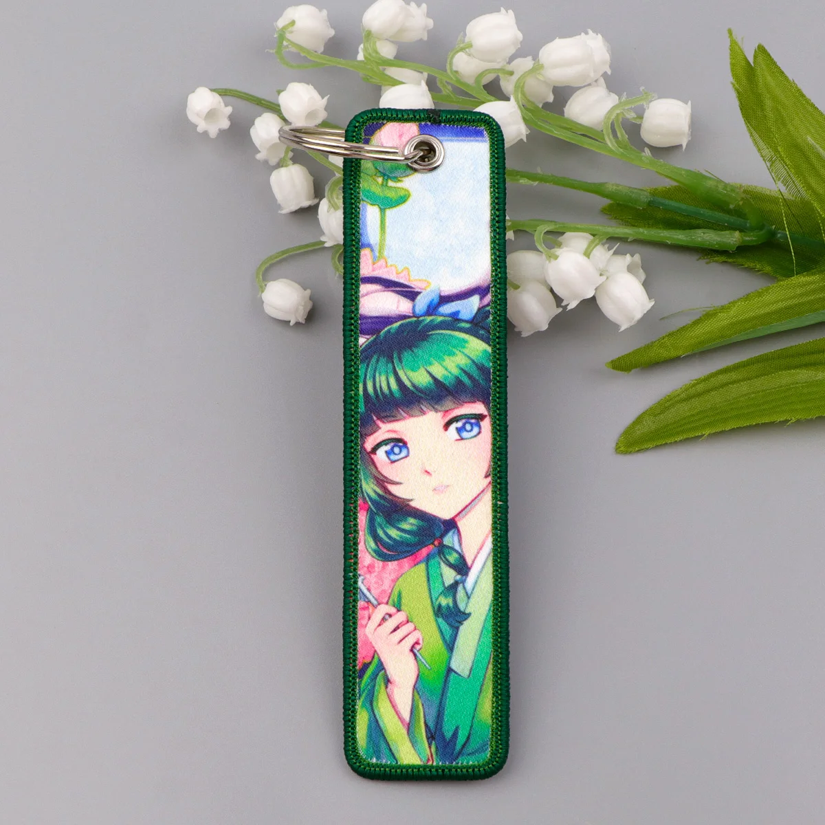 

Cute Cartoon Girls Embroidered Key Anime Figures Key Tag Keychains for Men Car Motorcycles Keyring Holder Jewelry Accessories