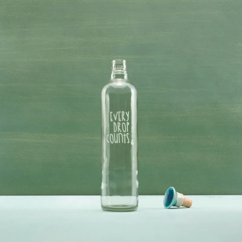 

Drop Glass Water Bottle Ceramic Stopper Reusable Leak Proof Eco Friendly Home Office Travel Sports Drinking Bottle