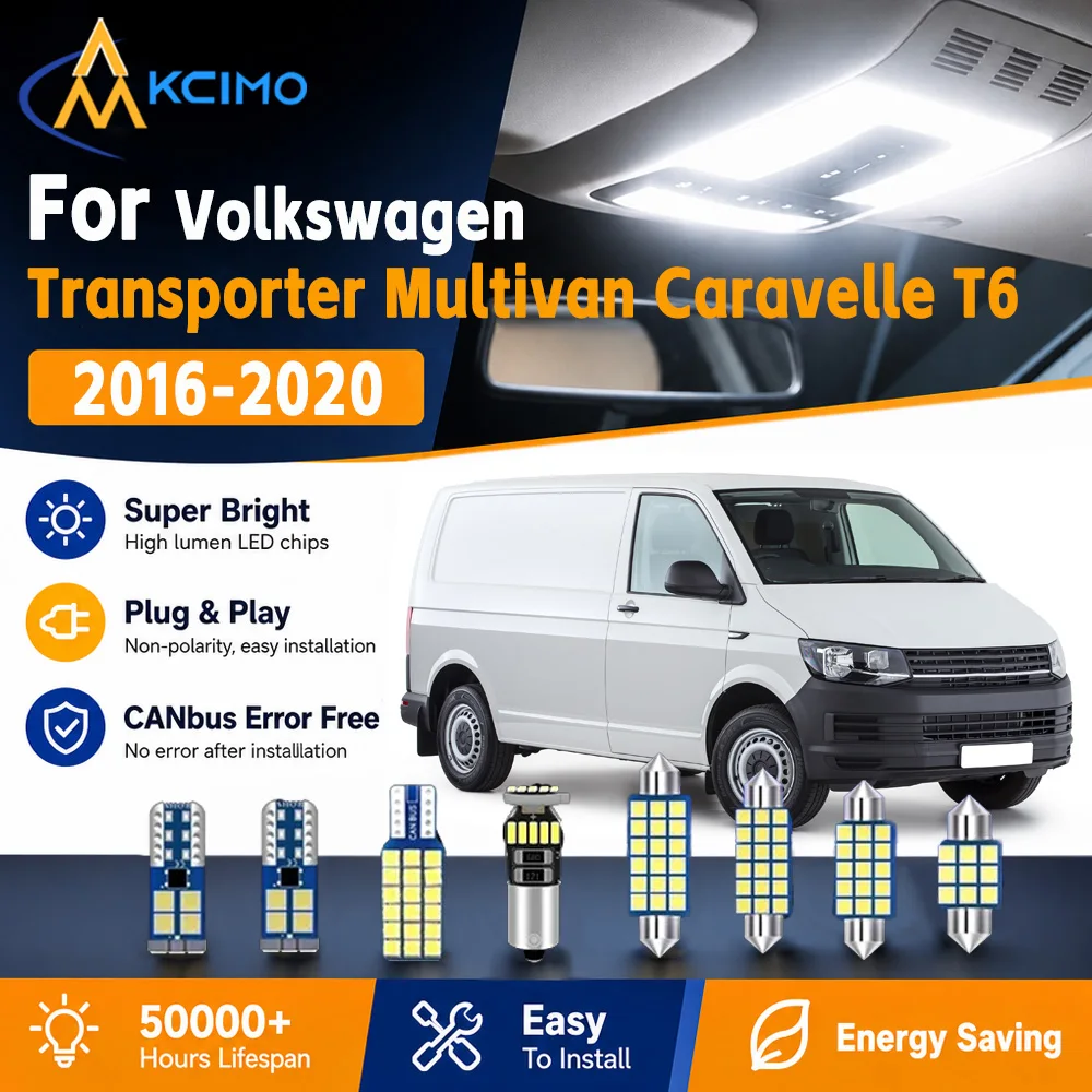 KCIMO 2 Colors LED Interior Light Kit For Volkswagen Transporter Multivan 2016-2020 Plug And Play Cabin Lamp Auto Accessories