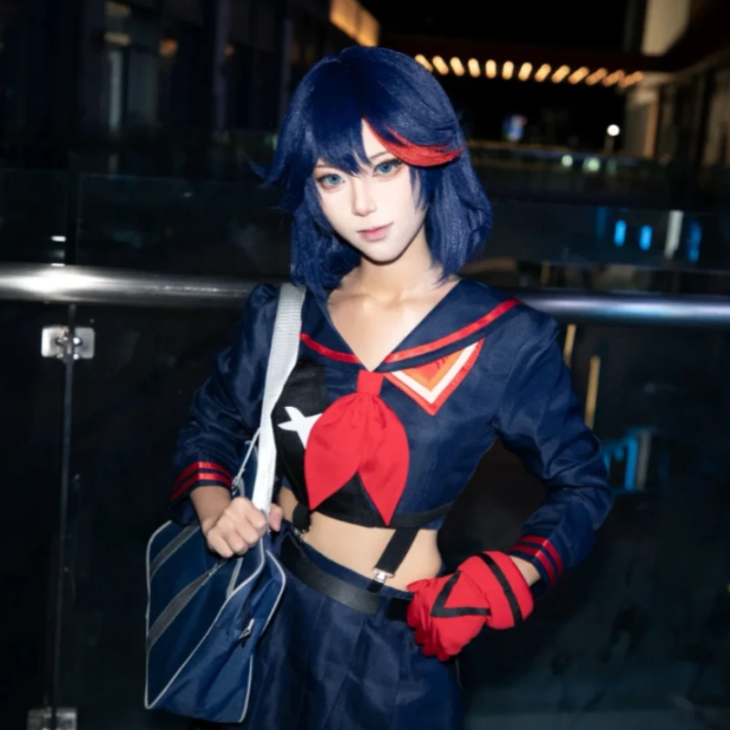 Kill la Kill Ryuko Matoi Cosplay Costume Goku Uniform School Girl Outfit Red Sailor Collar Belt Boots For Women Halloween view 3