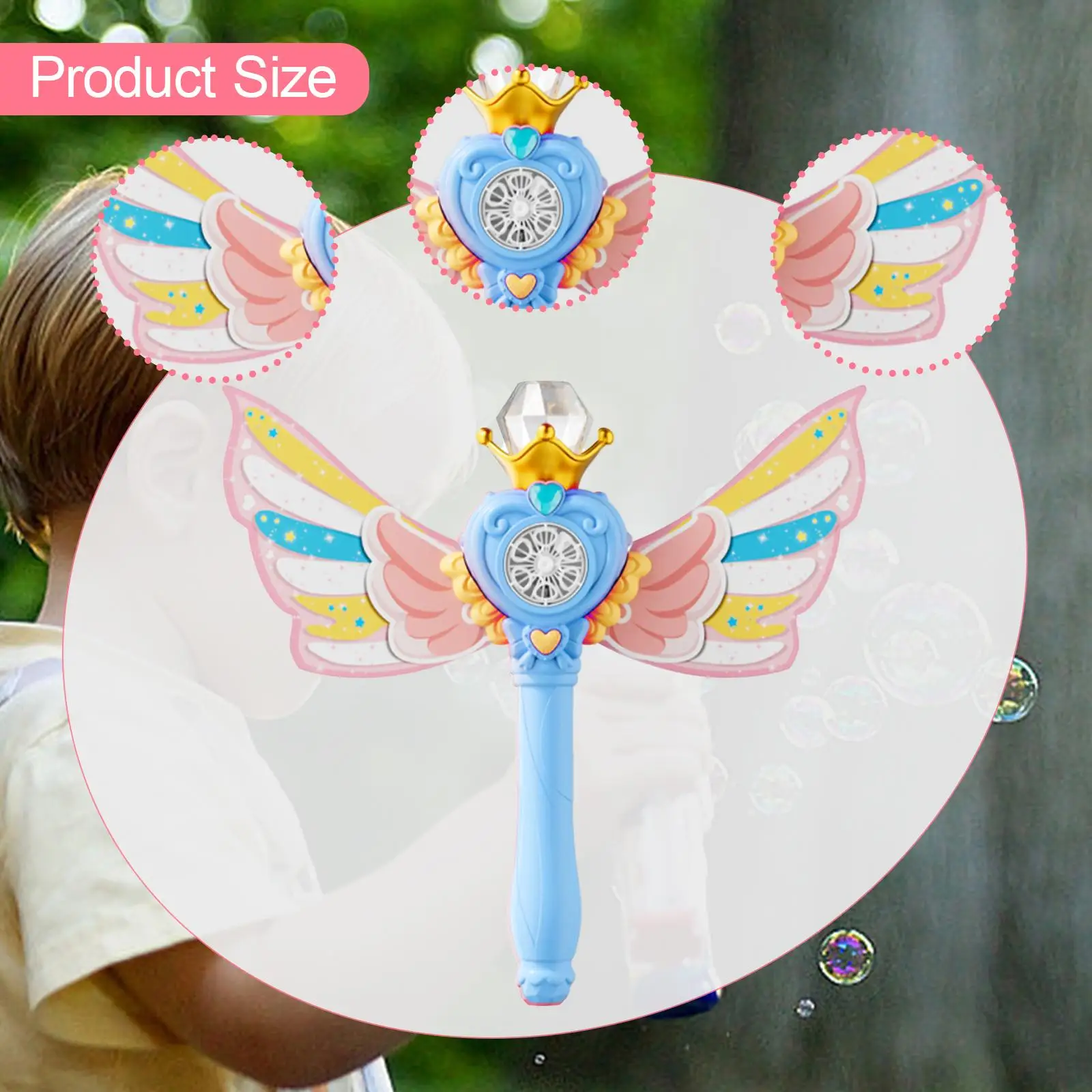 لوازم آلة فقاعات عصا الفقاعات المحمولة المضيئة لعبة صيفية للفتيات بعمر 3 4 5 6 7 8 سنوات للنشاط والعطلات والحفلات #5