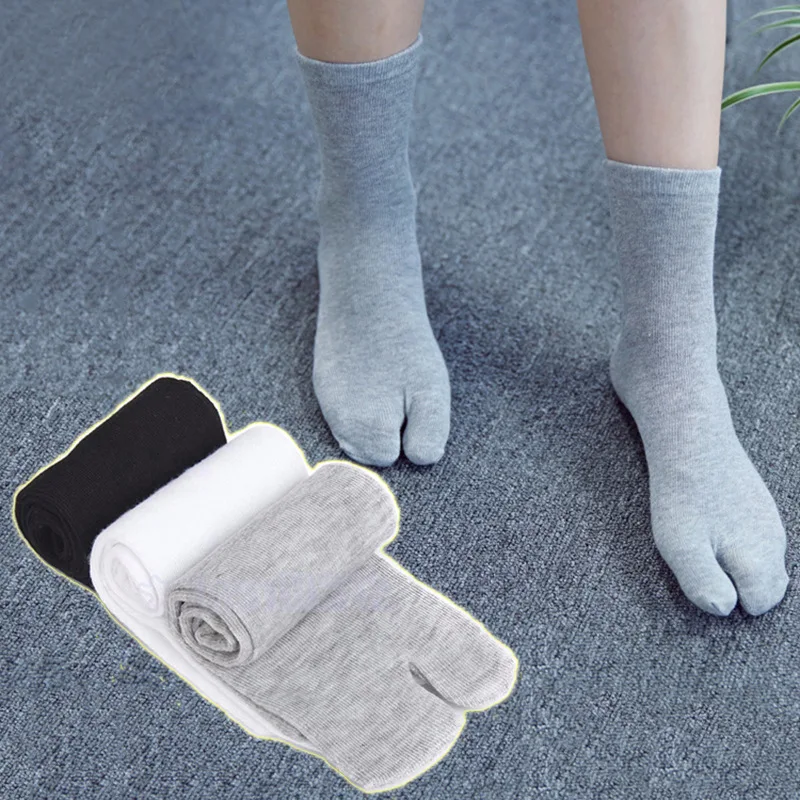Bamboo Japanese Men and Women Summer Fiber Two Finger Socks Black Kimono Flip Flop Sandal Split Ninja White Tabi Toe