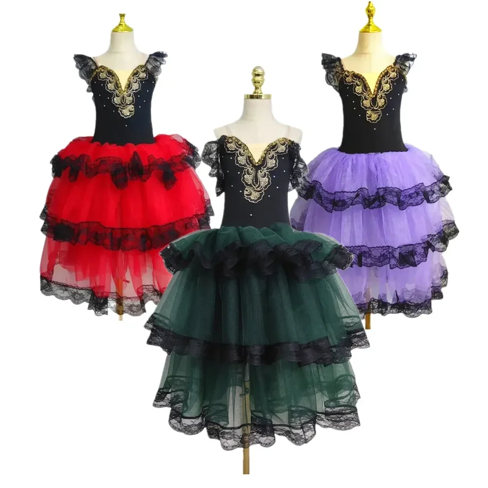 Ballet Tutu Skirts Long Spain Dress Adult Children\'s Ballet Performance Dress