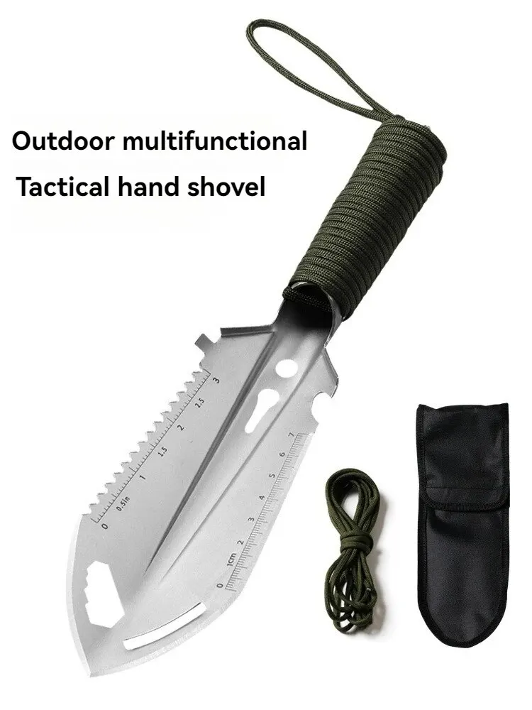 Camping Portable Engineer Shovel, Field Survival Tools, Outdoor Stainless Steel Multi-functional Small Tactical Hand Shovel image 2