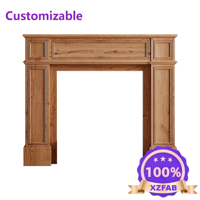 Factory Direct 2026 Solid wood fireplace decorative cabinet European and American black and white fake fireplace rack homestay p