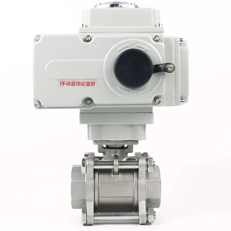 Stainless Steel Three-piece Electric Ball Valve Internal Thread Breaking, High Torque, High Temperature and High Pressure