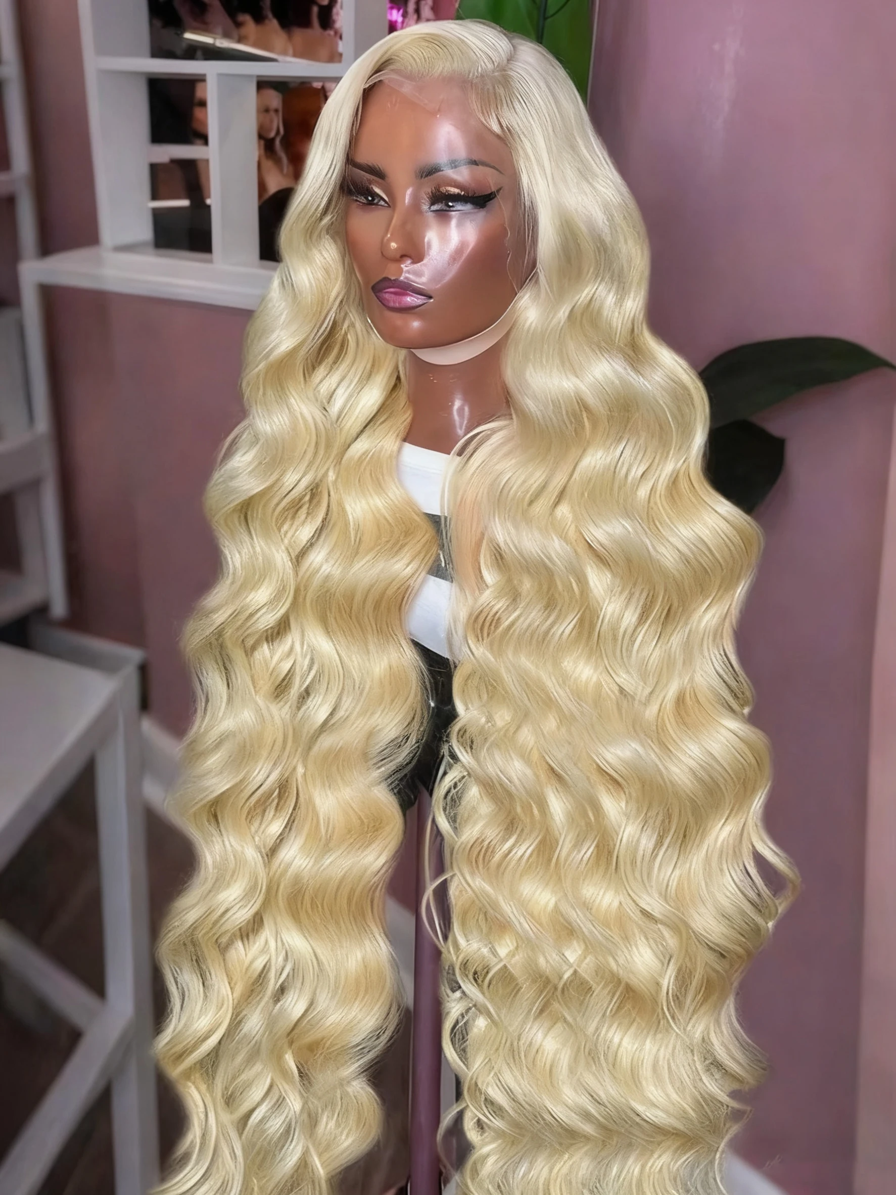 

613 Body Wave 13x6 HD Lace Frontal Human Hair Wigs Brazilian Colored Blonde Remy Water Wave Lace Front Wig Preplucked Baby Hair