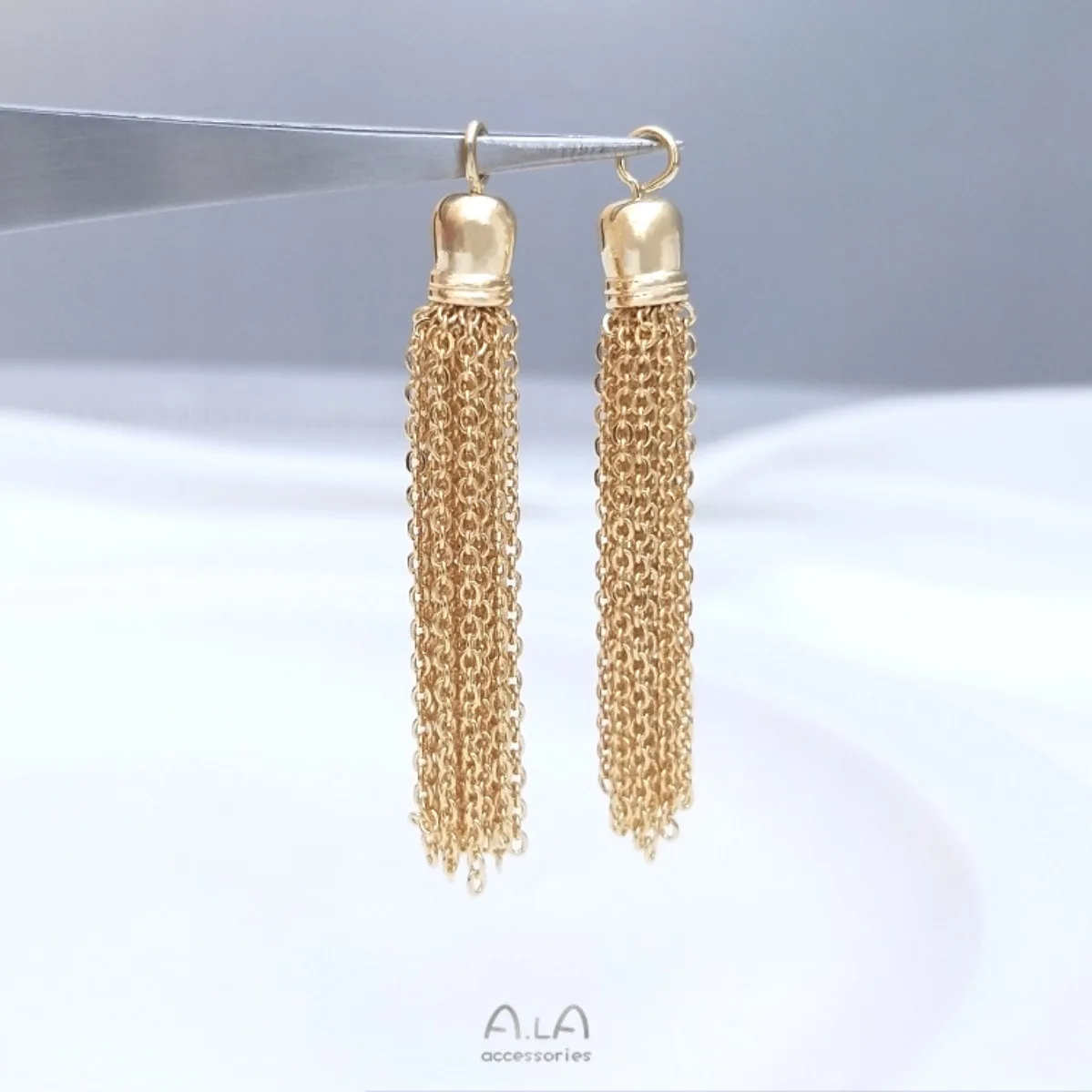 Multi Chain Tassel Dangle Charms 14K Gold Plated Brass DIY Fairy Long Earring Beading Supplies