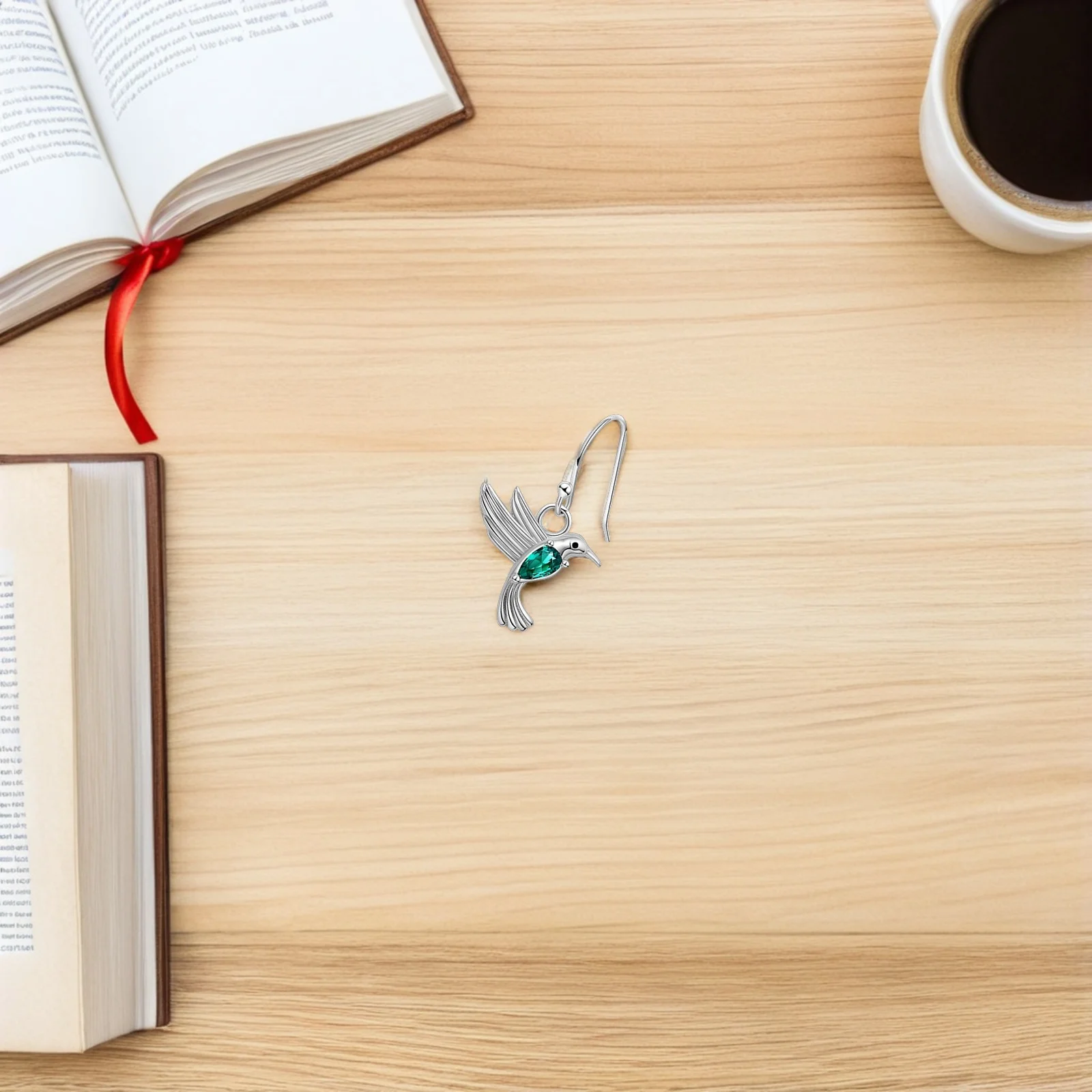 2Pairs الأخضر الزركون الطائر الطنان أقراط أنيقة تحلق الطيور ترصيع الكمال الحاضر أمي ابنة عيد ميلاد مجوهرات هدية #5