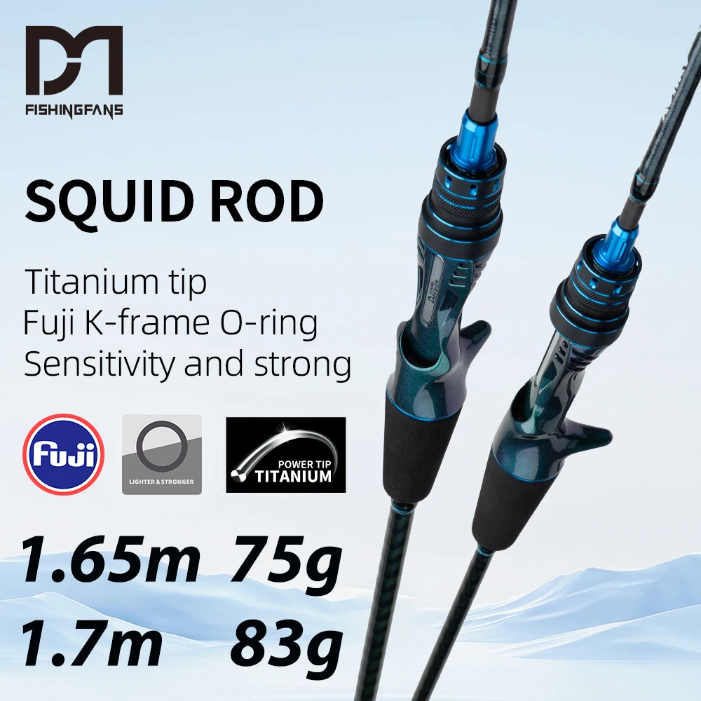 Fishingfans Tianium Tip Cuttlefish Octopus Fishing 165cm 1.7cm Fishing Rod Squid Boat FUJI O Guide Fishing Rod