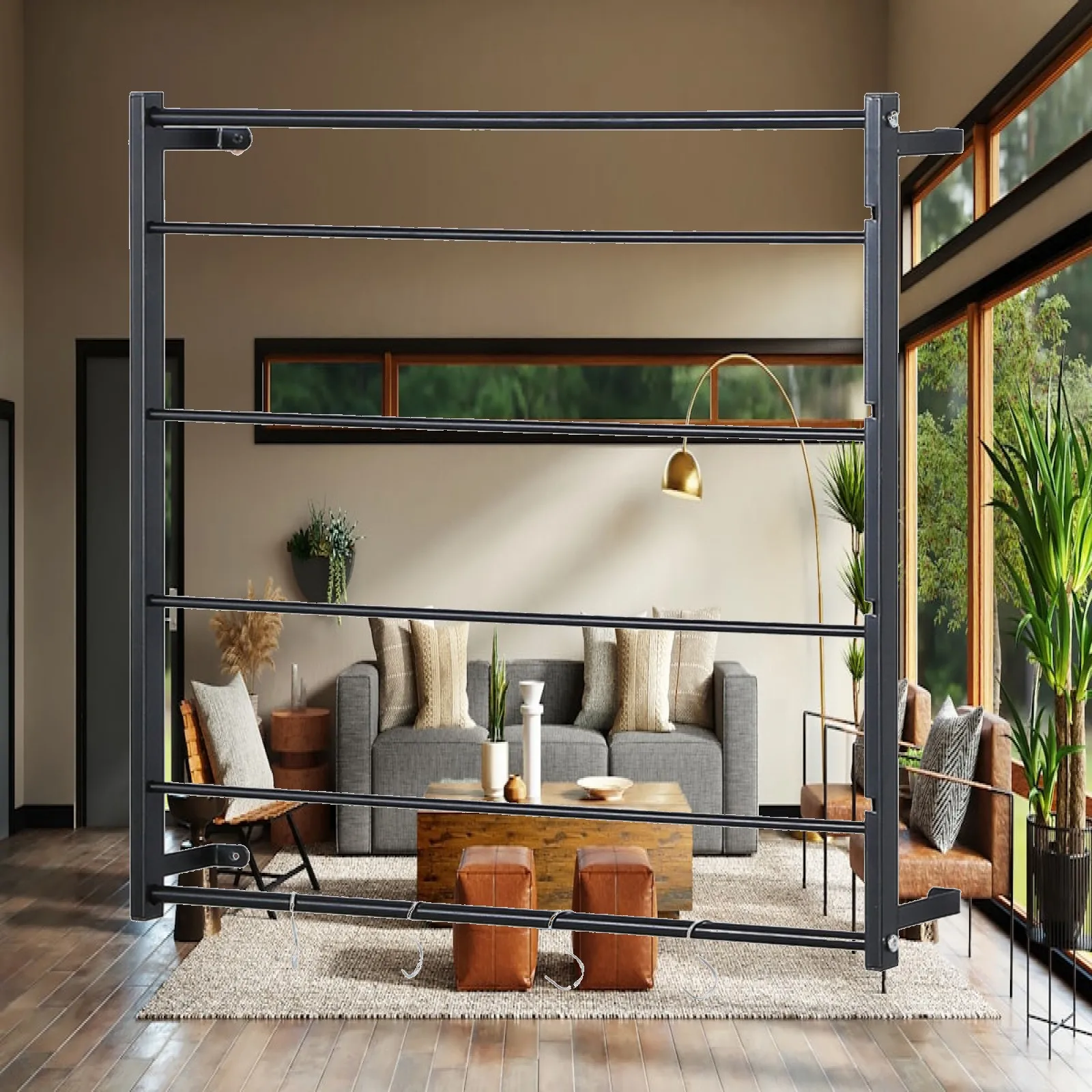 Wire Spool Rack Hanging Display Rack with Hooks Thread Holder for Sundries