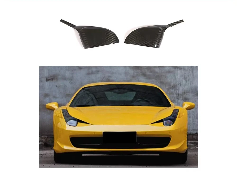 458 4pcs/set Carbon Fiber Car Rear Mirror Cover for Ferrari 458 2011-2016