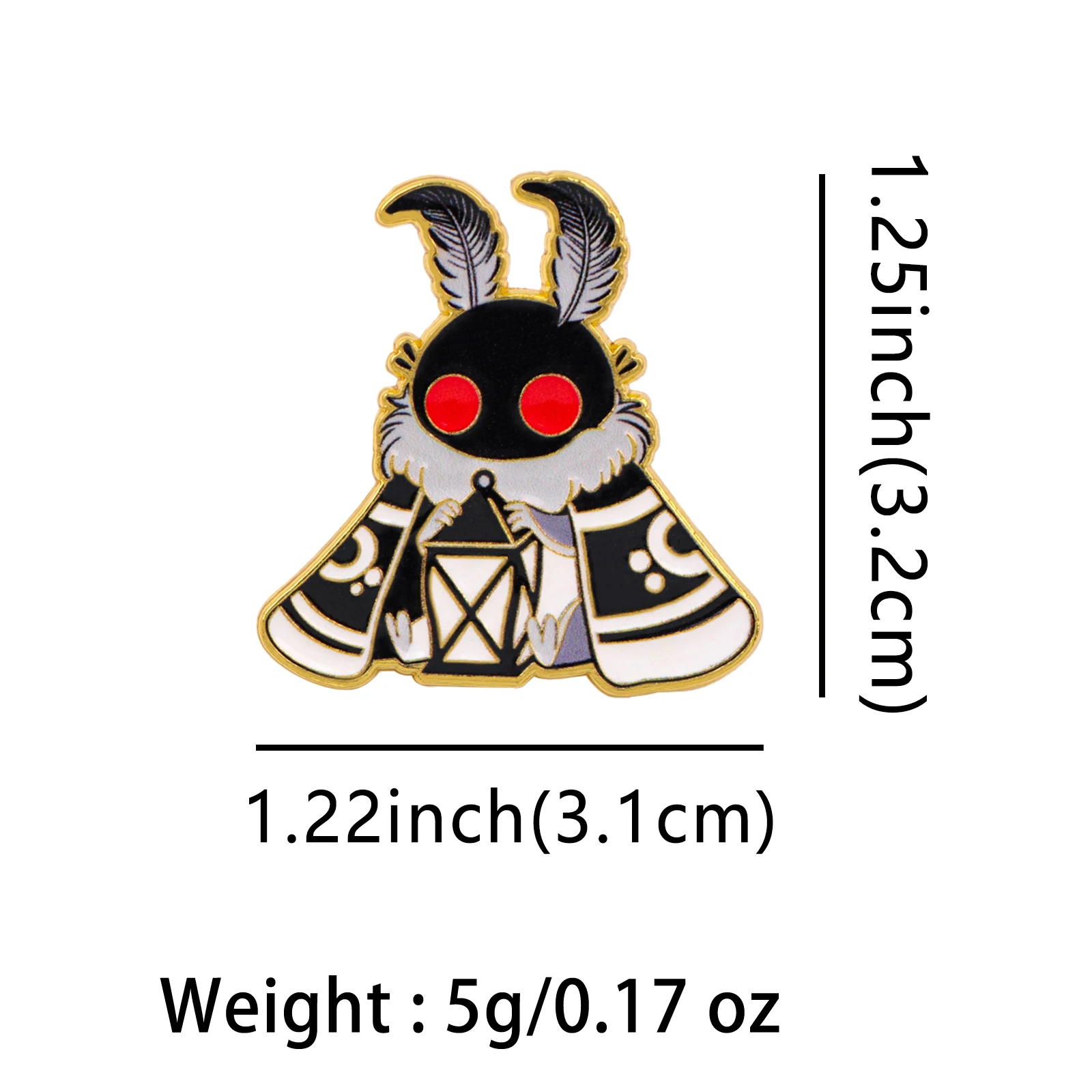 Mothman Emaille-Anstecknadel Gotische Brosche Reversnadel für Taschen Jacken Kleidung Accessoires Punk-Schmuck Halloween-Geschenk – Detail 1