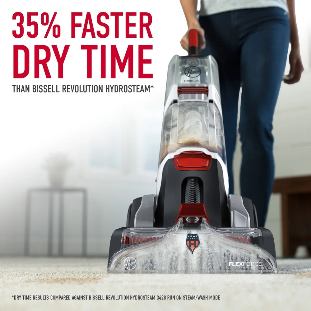 آلة تنظيف السجاد الأوتوماتيكية SmartWash Essentials مع أداة تنجيد الوضع الجاف فقط بطول 8 أقدام بتقنية التنظيف الغامض للخرطوم