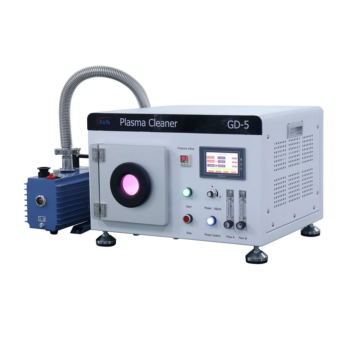 Vacuum Pump Equipped Plasma Cleaner Efficient Equipment for Improving Polyethylene Material Adhesion