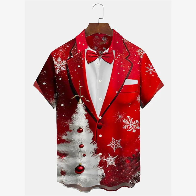 مثير العضلات وهمية مضحك طباعة عيد الميلاد قمصان للرجال فريد ثلاثية الأبعاد طباعة التلبيب الجرافيك قصيرة الأكمام شريط قميص عيد الميلاد Ho Ho Ho Top
