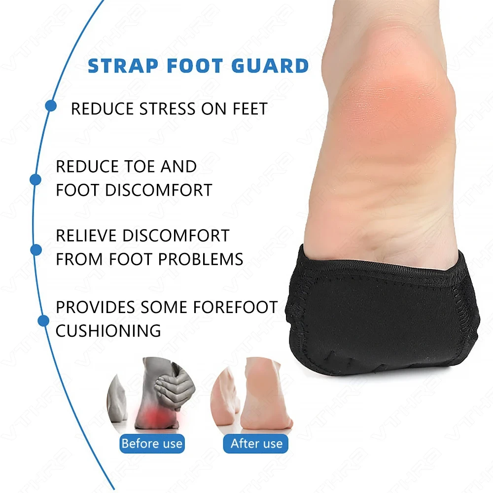 5 Toes Bunion Sole Forefoot Fabric Pads Adjustable Metatarsal Forefoot Pad half Cushion Half Sock Supports Pain Relief Foot Care