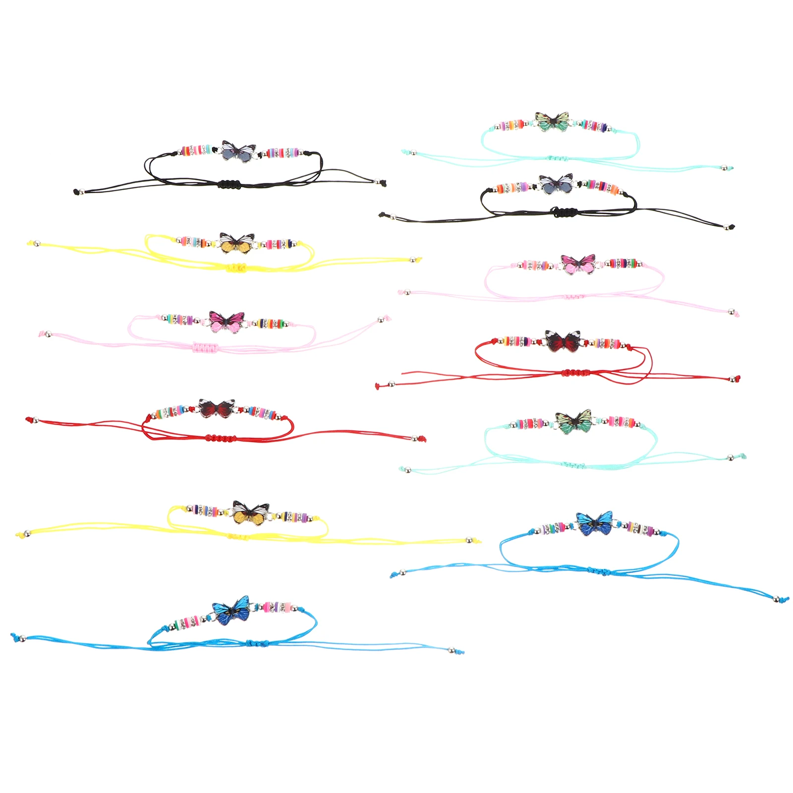 

12 Pcs Kids Bracelet Polymer Clay Bead Handmade Bohemian Style Jewelry Fashion Accessory for Girls Ethnic Design
