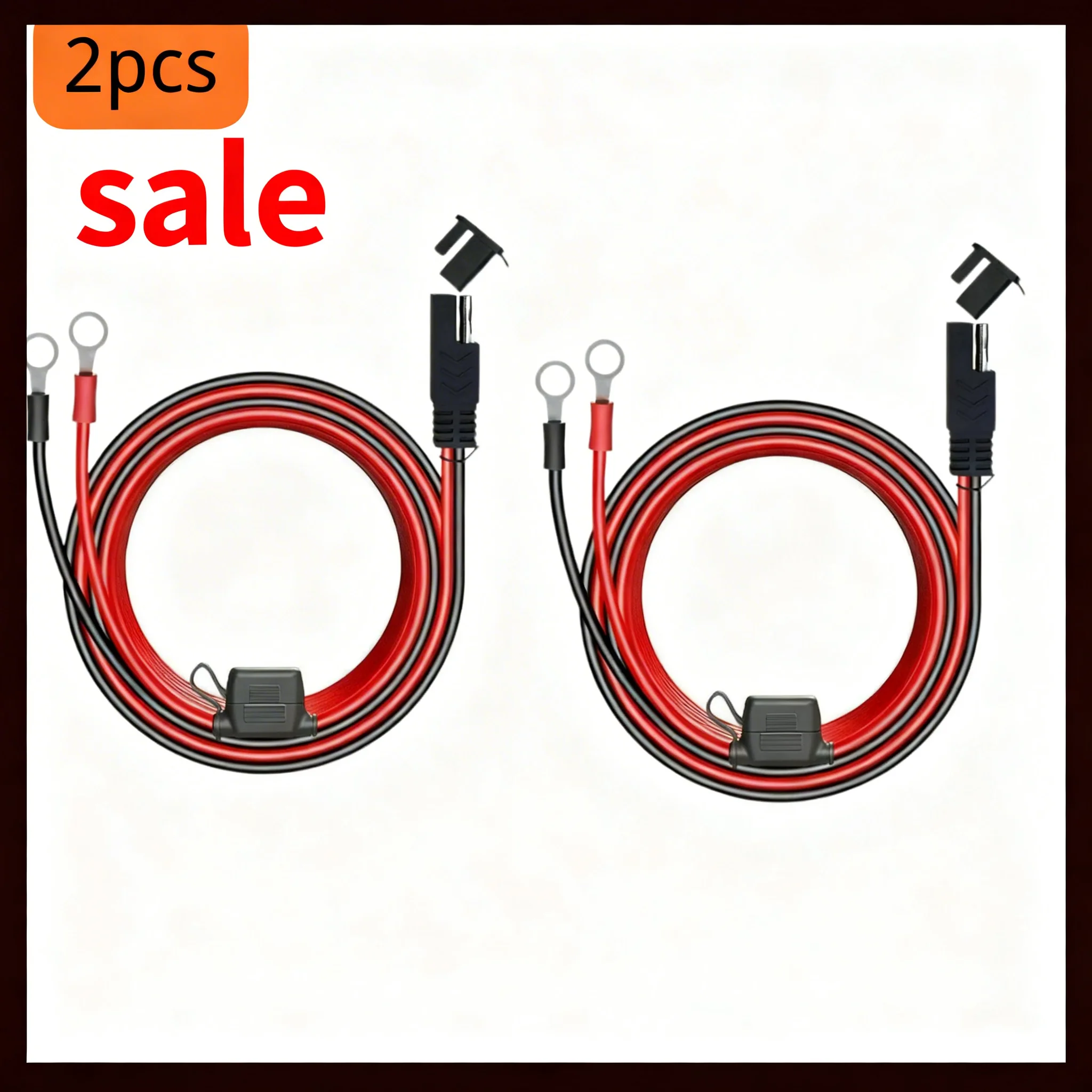Quick Release SAE Cable With Fuse Terminal O Connector Battery Charger Extension Adapter Wire 16AWG Terminal 1/2pcs