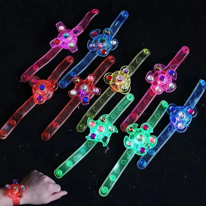 Kid's Glow Watch LED Light Up Fidget Spinner Toys Rotary Gyro Watch Glow In The Dark Party Favors Birthday Gifts Party Supplies