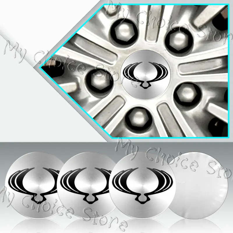 4Pcs 56mm Aluminum Car Styling Wheel Center Hub Caps Sticker For Ssangyong Korando Rexton 2 Tivolan Kyron Actyon Accessories