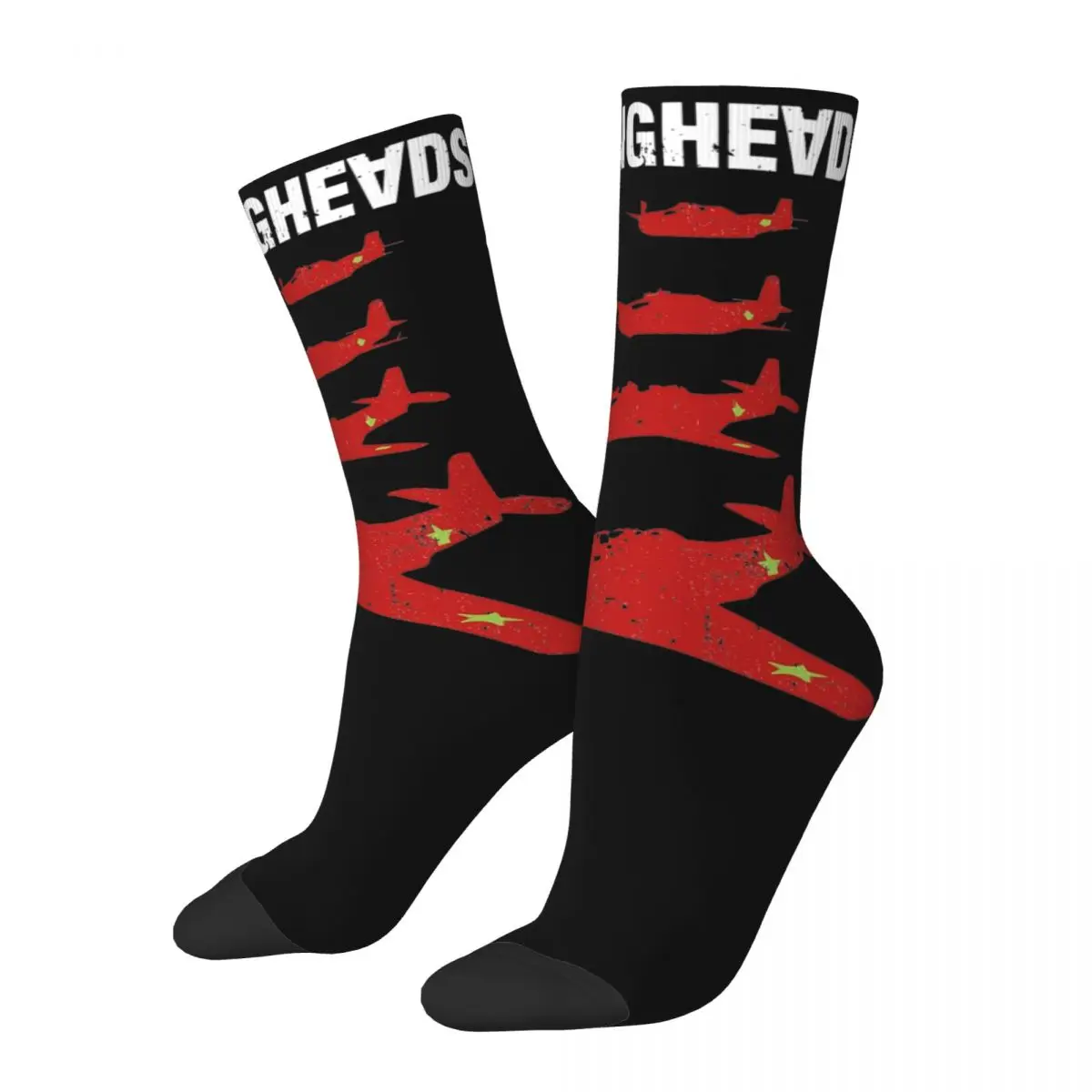 

Crazy Design Talking Heads Remain In Light Sports Socks Polyester Long Socks for Unisex Sweat Absorbing