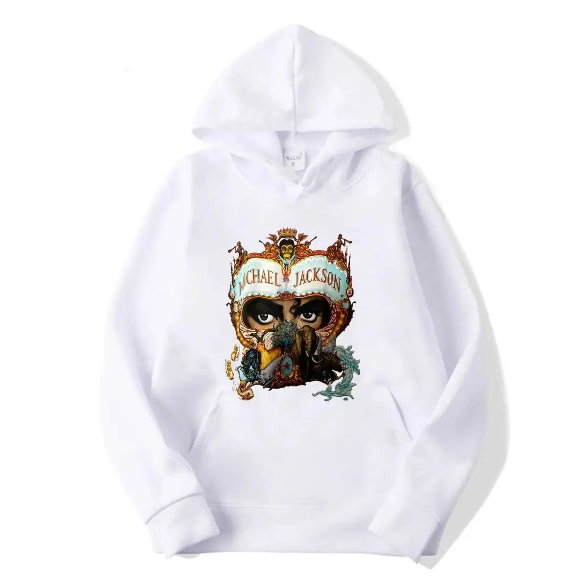 ملابس الشارع القوطية العتيقة 1992 مايكل جاكسون جولة حول العالم الخطير هوديس ملابس رياضية فضفاضة غير رسمية للجنسين #4