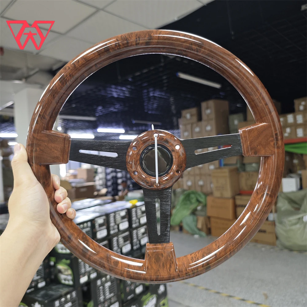 Classic Drift Racing Rally Car 14 Inch Peach wood Retro Universal Personalized Modification Tool ABS Nar*di Jdm Steering Wheel