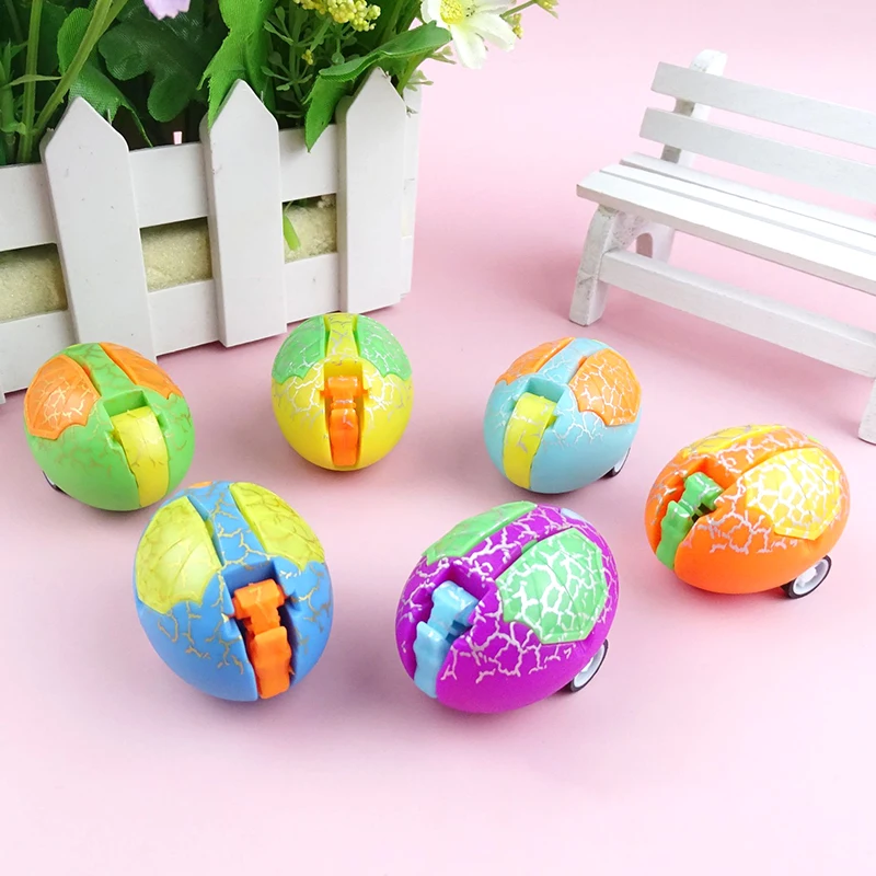 Funny Cartoon Dinosaur Transformation Egg Pull Back Car Mini Creative Gifts Children's Puzzle Toys Kids Holiday Birthday Gift