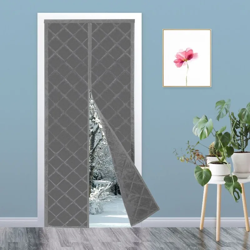 Magnetic Insulated Door Curtain, Suitable for Cold and Hot Insulated Grid Screens for Home, Office, and Commercial Use