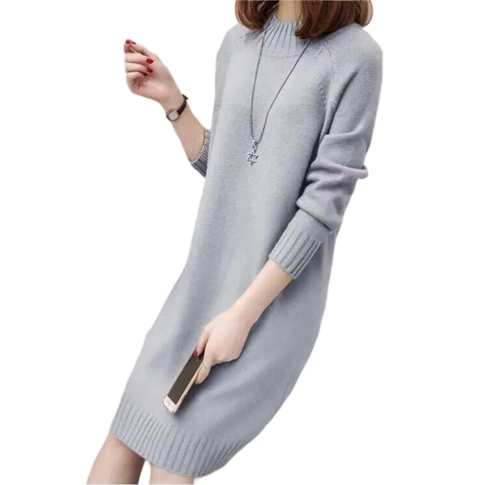

Casual Mid Length Knitted Sweater Pullover for Women Comfortable Bottoming Sweater Ideal for Spring and Autumn Wear