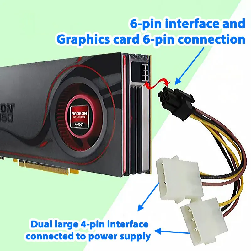 2 IDE Dual 4pin Molex IDE Male to 6 Pin Female PCI-E Y Molex IDE Power Cable Adapter Connector for video cards