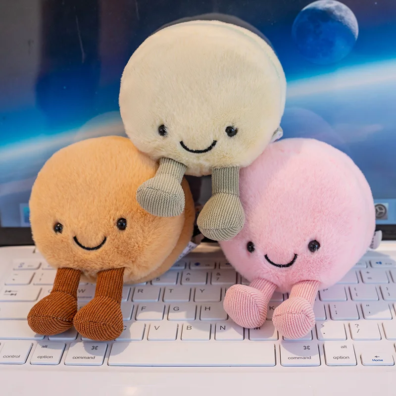 هدية ديكور من القطيفة الناعمة معكرون، لهجة معجنات رائعة ثلاثية الألوان للأريكة/السرير/المكتب غير قابلة للانزلاق، قابلة للغسل في الغسالة