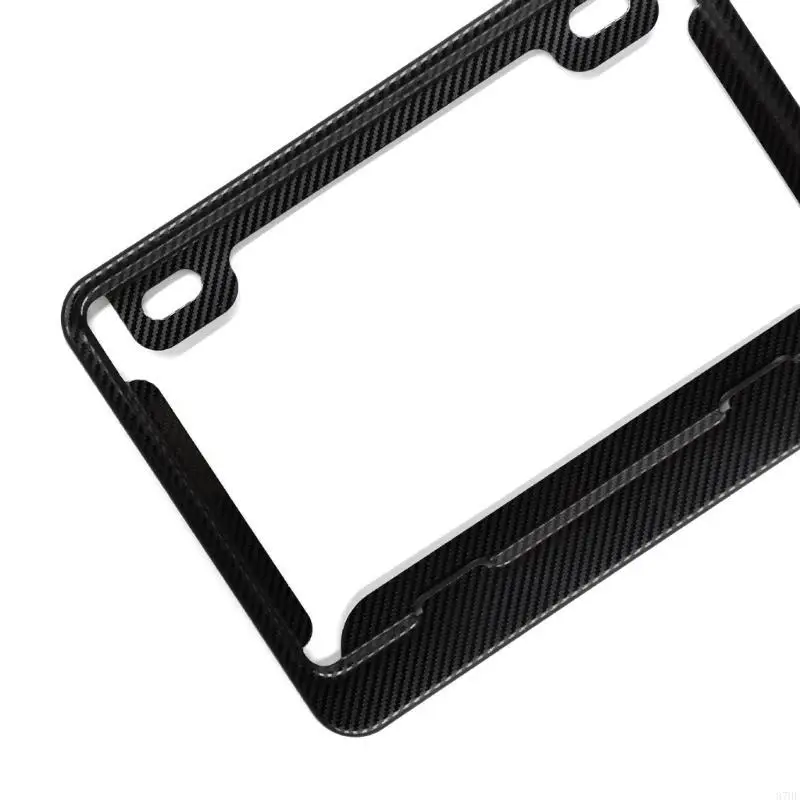 87HE Black Carbon Bracket Universal Motorcycle License Plate Frame Auto Accessory