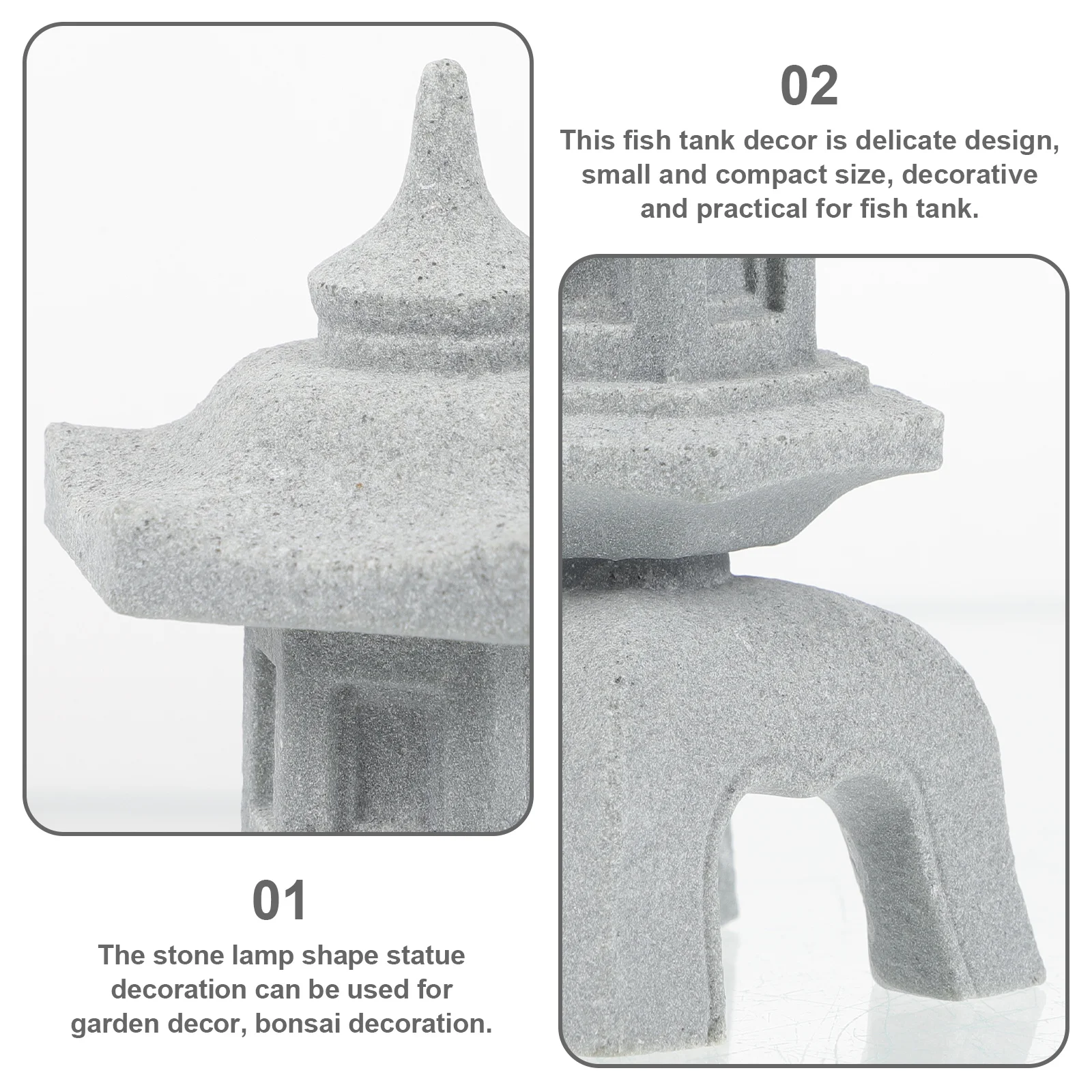 

Stone Lamp-Shaped Ornament Aquarium Micro Landscape Durable Fish Tank Decoration Small Compact Realistic Design