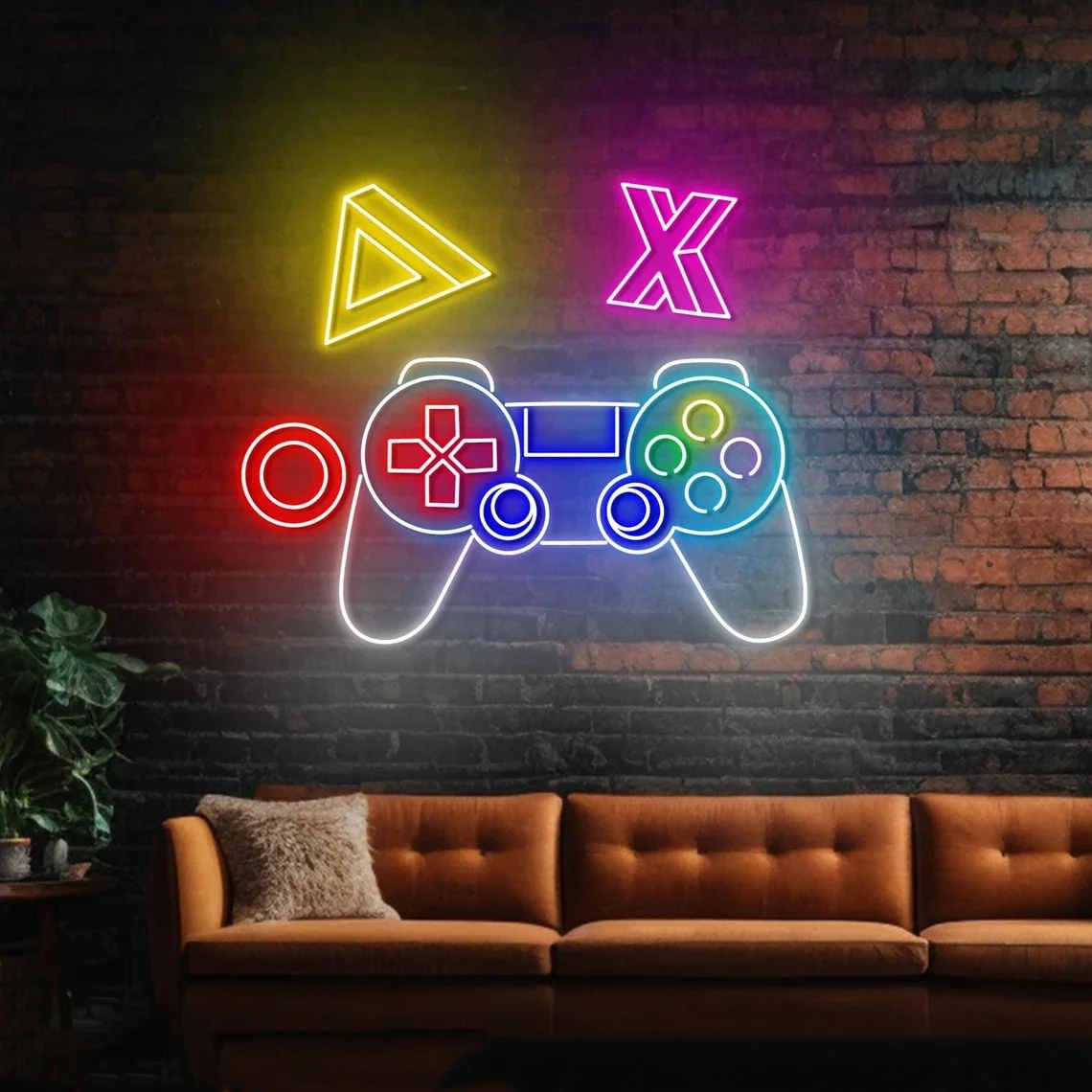 Game Controller Neon Sign Gamepad Controller Sign Game Bar Room Wall Decor Gaming Room Wall Art