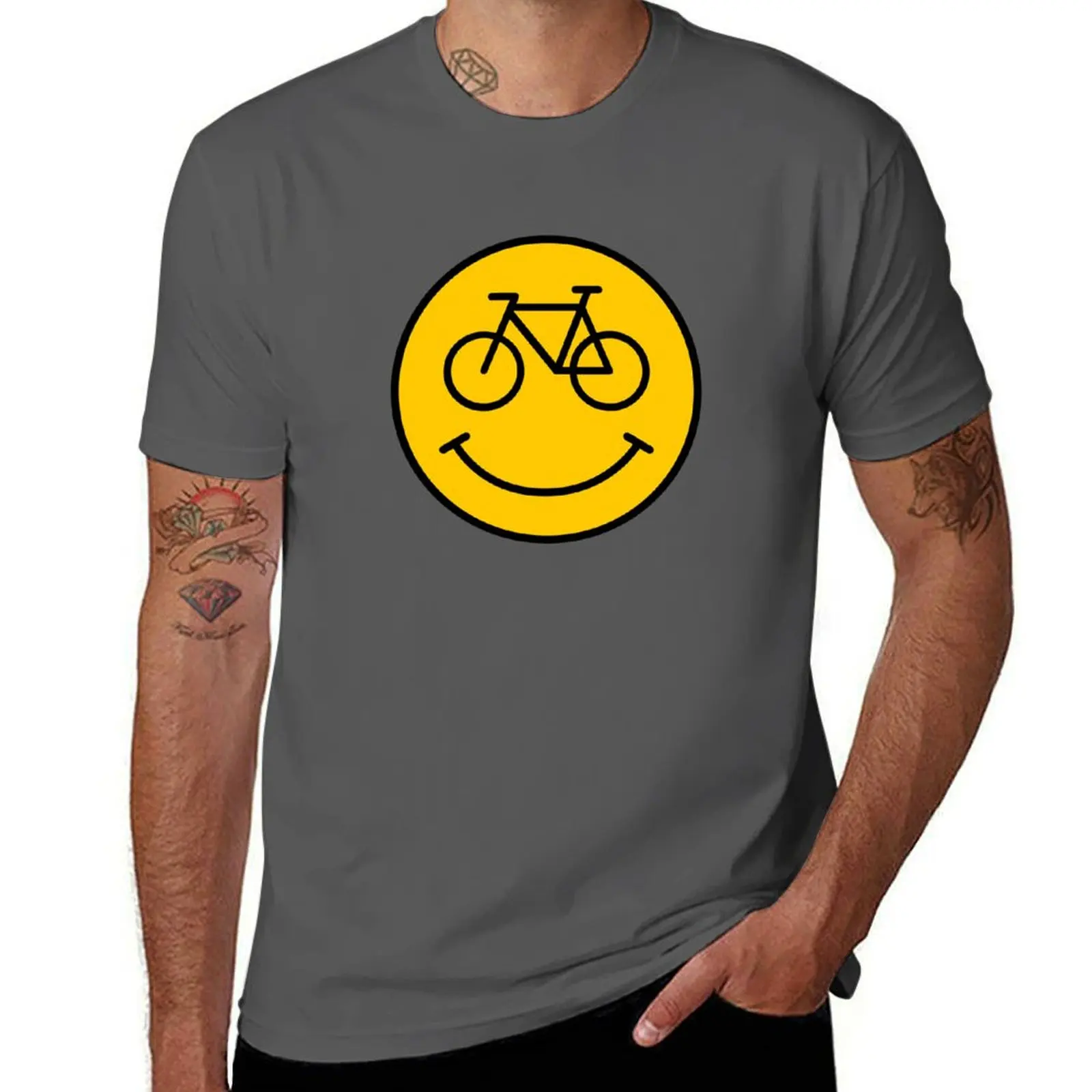 Bicycle Smiley Bike Smile Retro Cycling Emoji T-Shirt oversize t-shirts man cute tops mens vintage t shirts