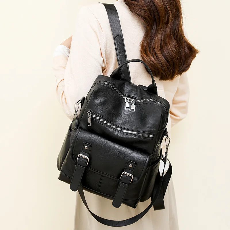 New Arrival Hot Sell Women Backpack Purse Leather Ladies PU Backpack  Fashion Design Rucksack Travel Daypacks Shoulder Bag