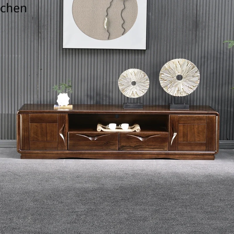 TQH-c13 solid wood TV cabinet household living room video cabinet fully equipped modern simple combination floor cabinet