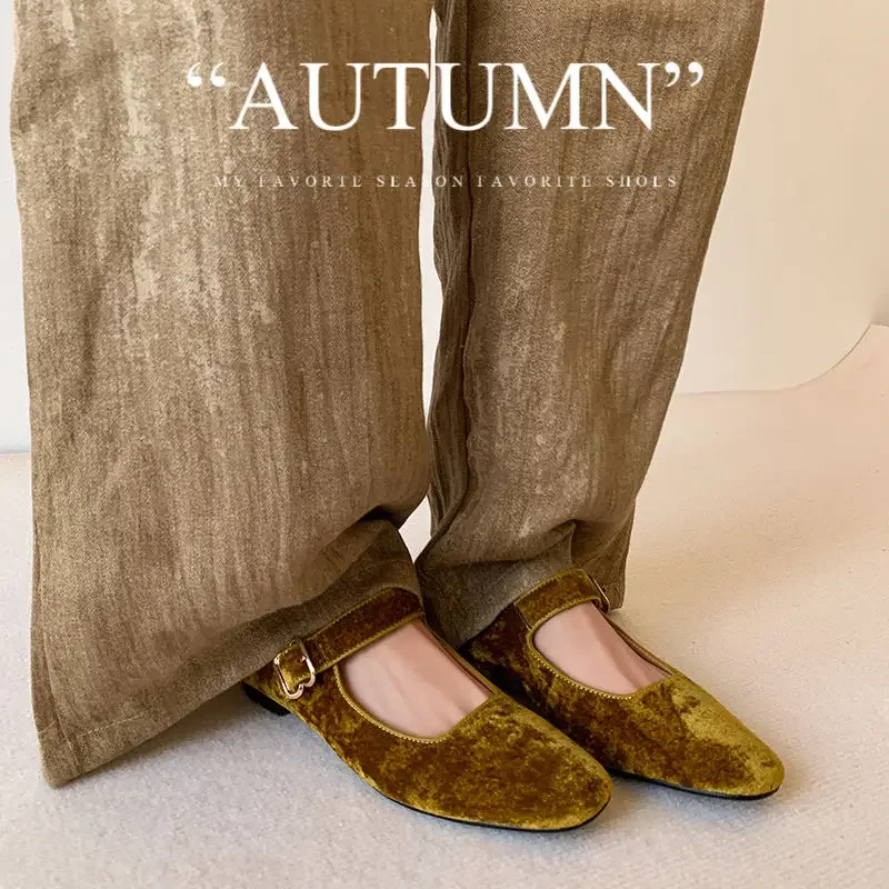 

2025 spring autumn women pumps natural leather 22-24.5cm cowhide/flannelette+pigskin+sheepskin buckle Mary Jane women shoes