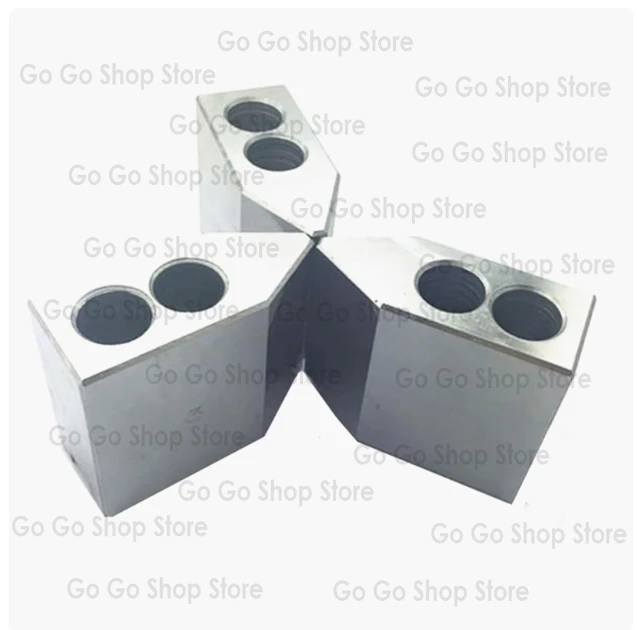 

6 inch, 8 inch, and 10 inch hydraulic three jaw chuck with 60 degrees raised raw claw hole position and soft claw moved back