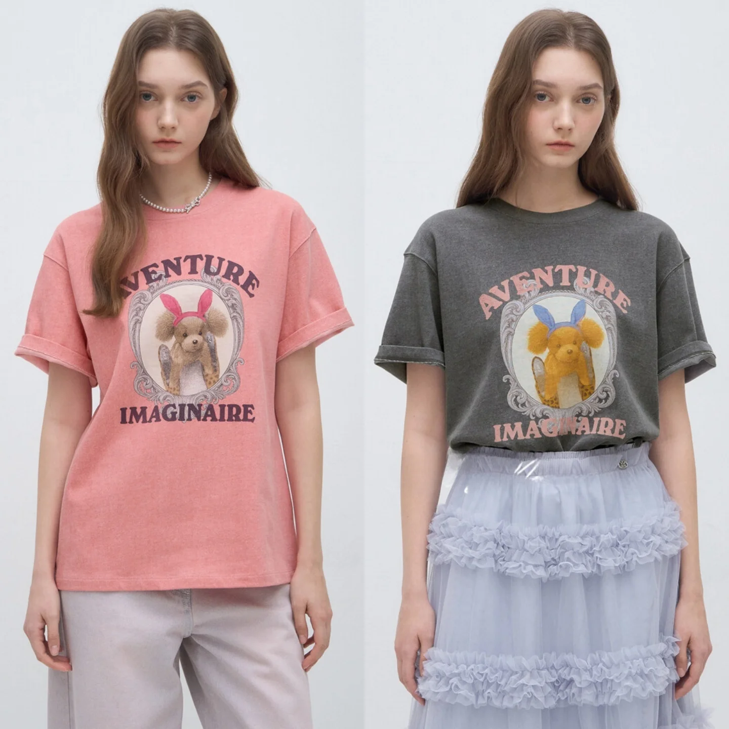 

Футболка Magic Teddy из чистого хлопка с круглым вырезом и коротким рукавом, в корейском стиле, для повседневной носки, женская, прямого кроя, базовая модель