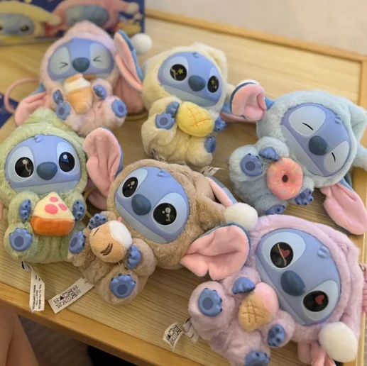 

Kawaii Nwe Stitch Blind Box Bag Eat Some Thing Before Sleep Series Виниловый кулон Милая кукла Mystery Box Пушистая кукла-сюрприз в подарок