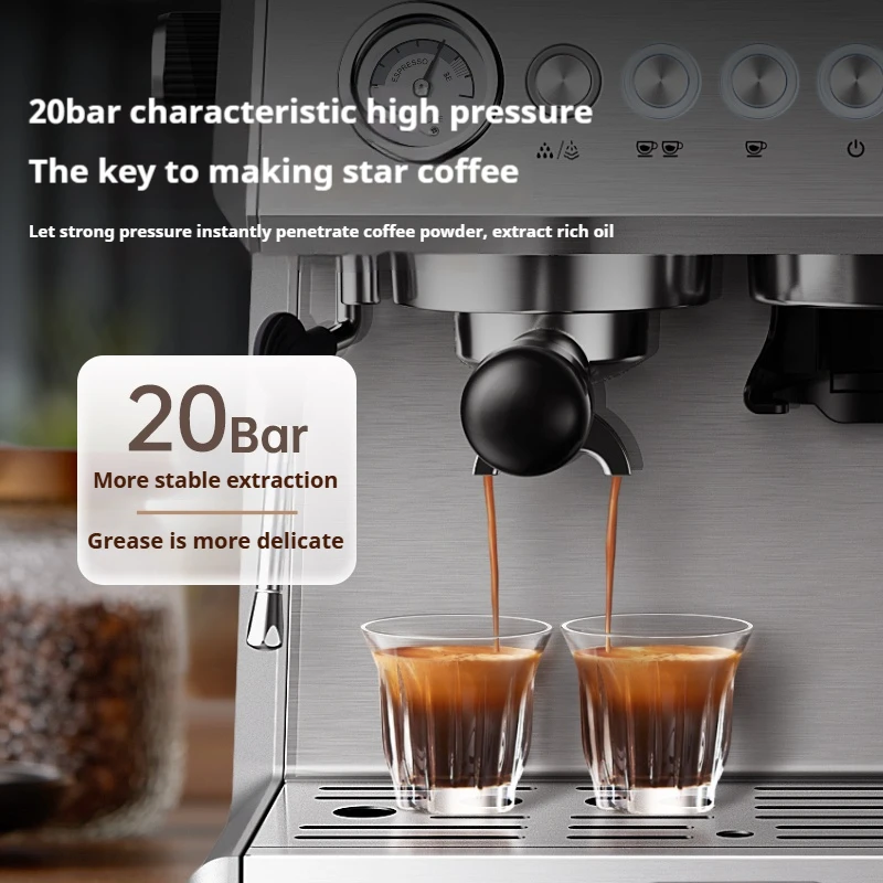 Coffee machine household semi-automatic Italian grinding steam milk foam all-in-one machine small commercial freshly ground