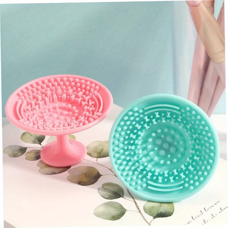 1PC solido supporto per dita pennelli per trucco in silicone tappetino per pulizia cosmetici con ventose strumenti per la salute di bellezza facile da lavare