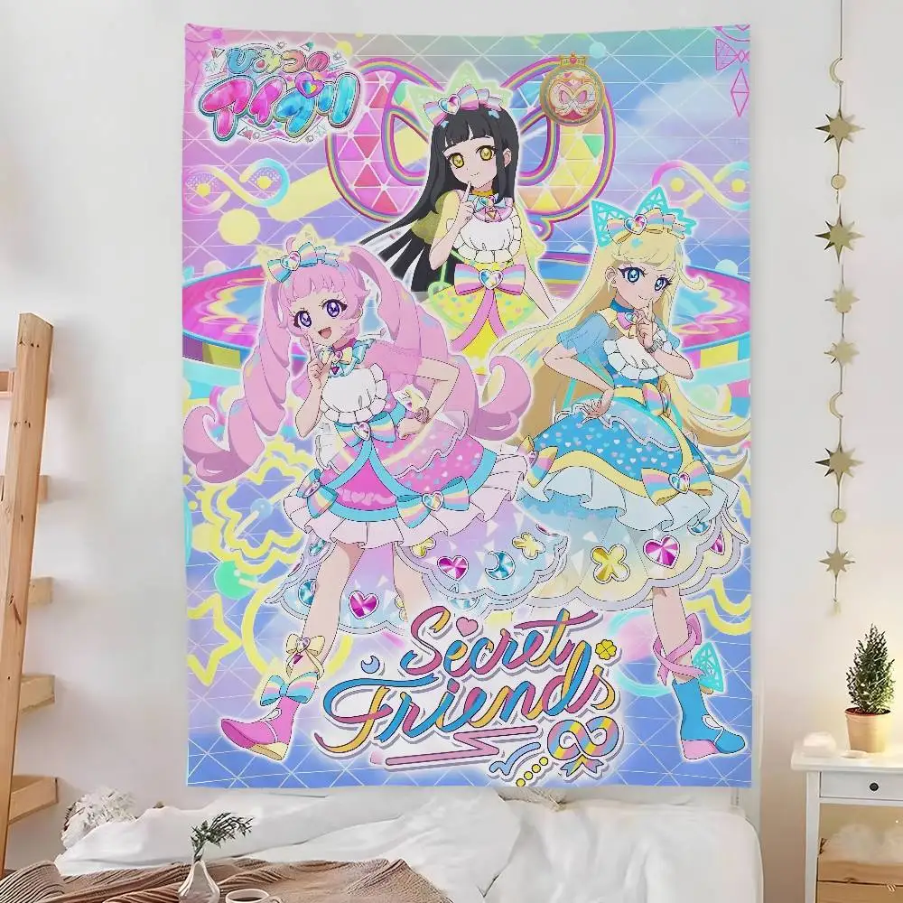 anime cartoon a-Aikatsu Tapestry Bedroom Living Bar Garden Outdoor Microfiber festival Decoration Background Art Banner