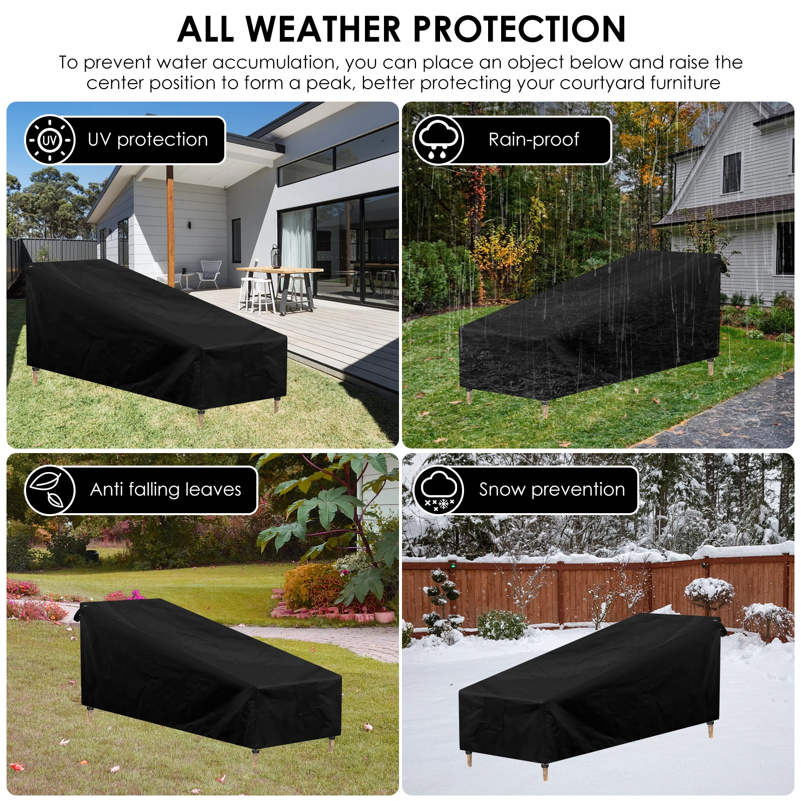 1/5Pcs Outdoor Lounger Protective Cover Waterproof Anti-UV Garden Patio Furniture Cover for Sunbed Recliner Lounge Chair NEW