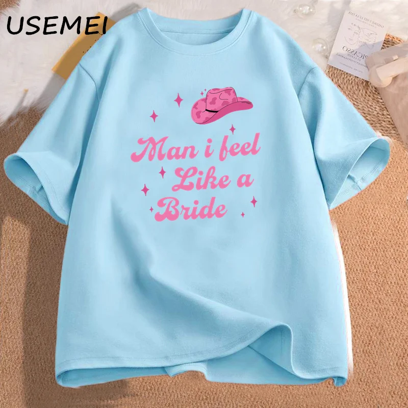 I Feel Like A Bride Lets Go Girls Women\'s Tee Shirt Nashville Bachelorette Party T Shirt Women Cotton Short Sleeve Tees