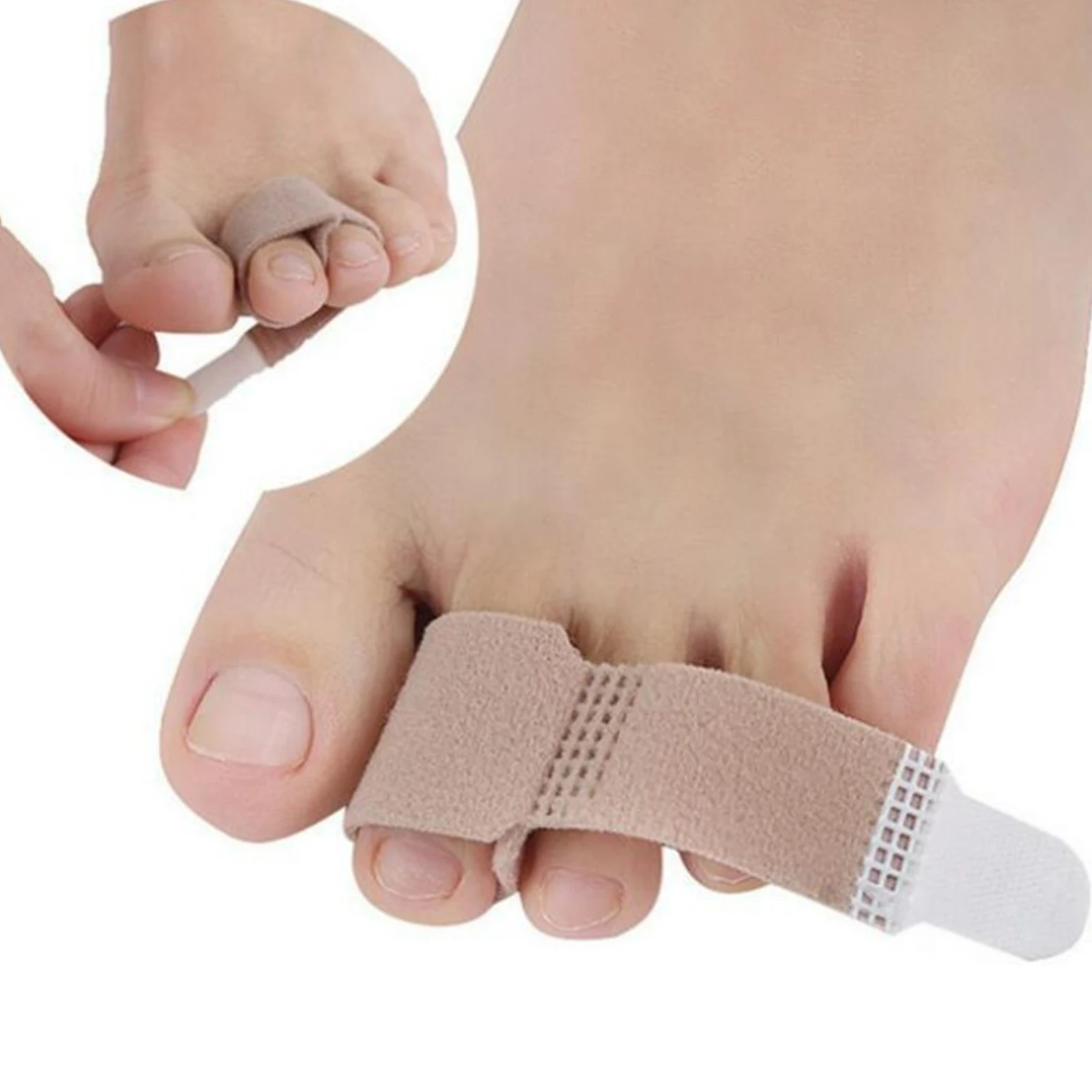 

One Piece Toe Finger Straightener Hammer Toe Hallux Valgus Corrector Bandage Toe Separator Splint Wraps Foot Care Supplies